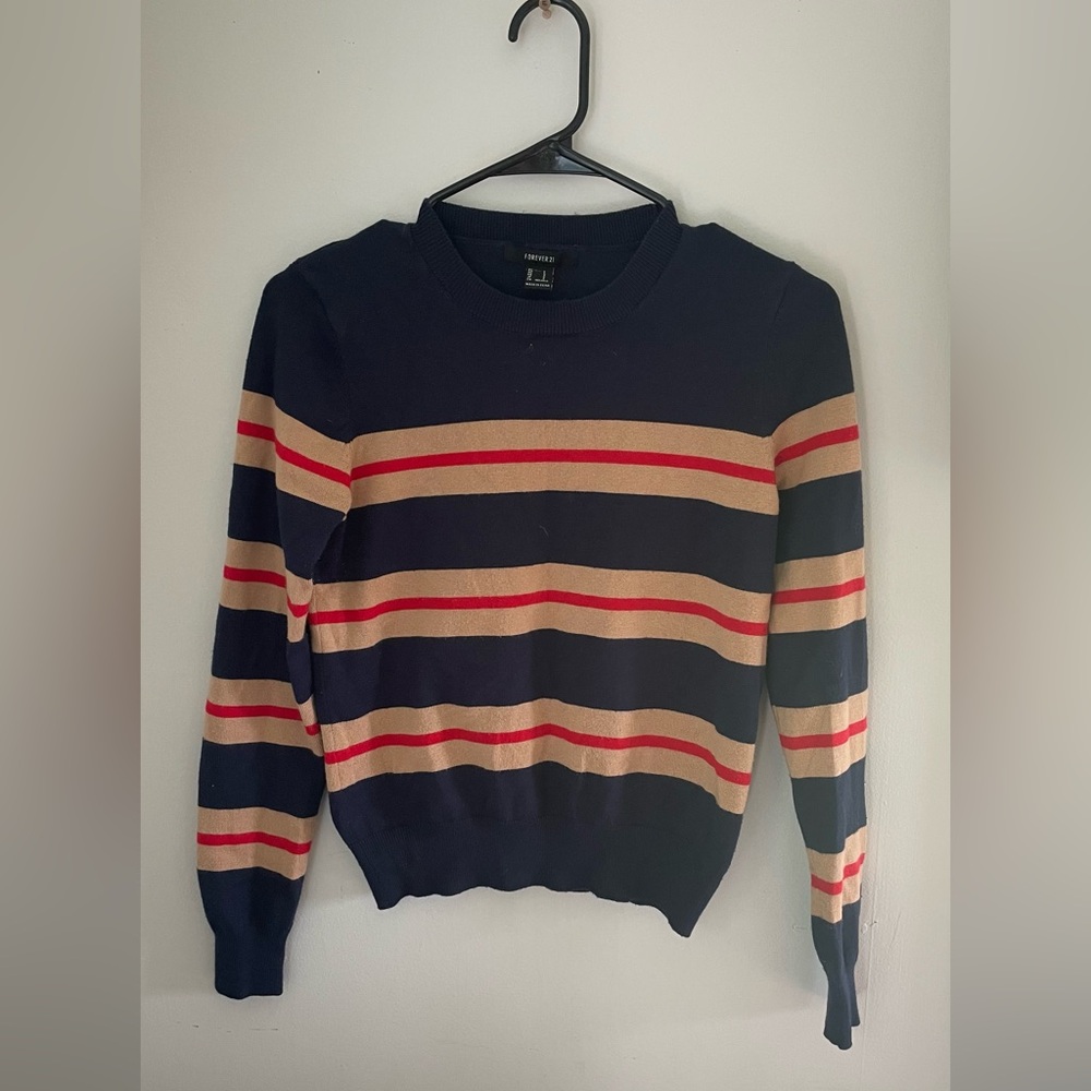 3 FOR $10 Forever 21 Blue and Red Crewneck Sweater
